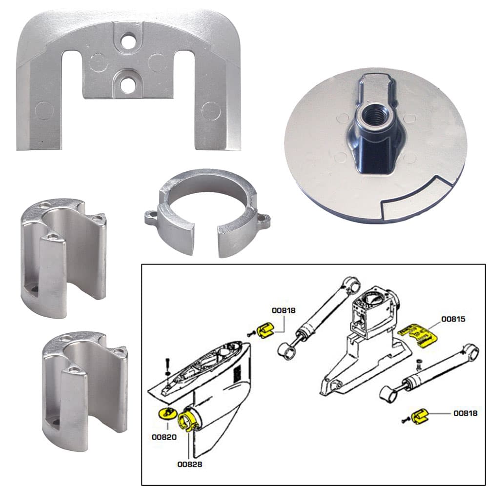 Tecnoseal Anode Kit w/ Hardware Mercury Bravo One 20803AL Aluminum