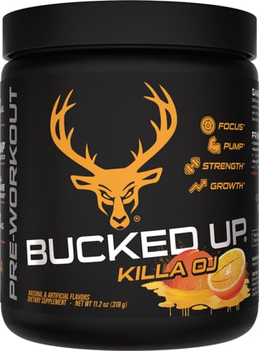 Bucked Up Pre-Workout Powder Killa OJ 1001106 200mg Caffeine