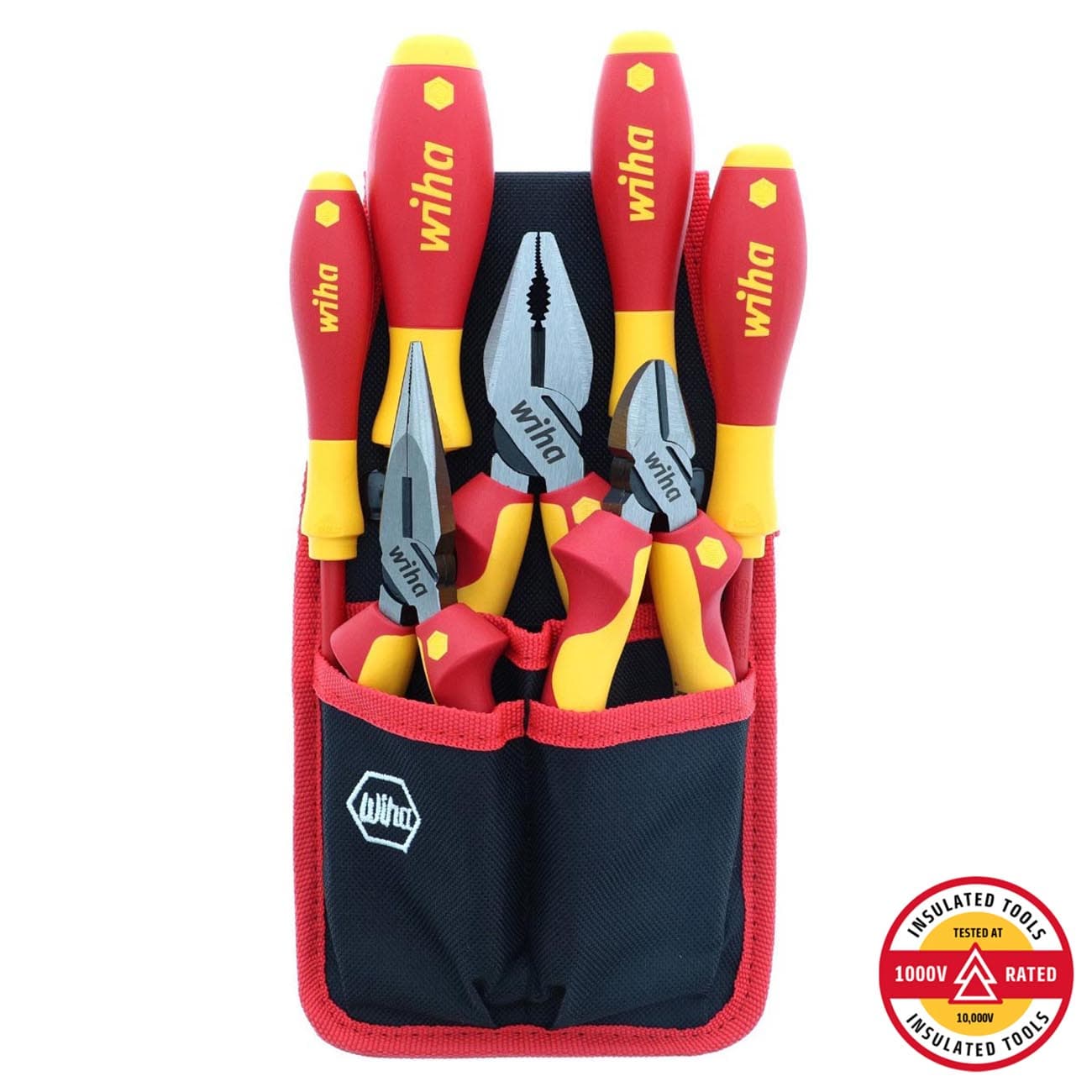 Wiha Insulated Industrial Pliers and Screwdriver Set 32985 7 Piece Set