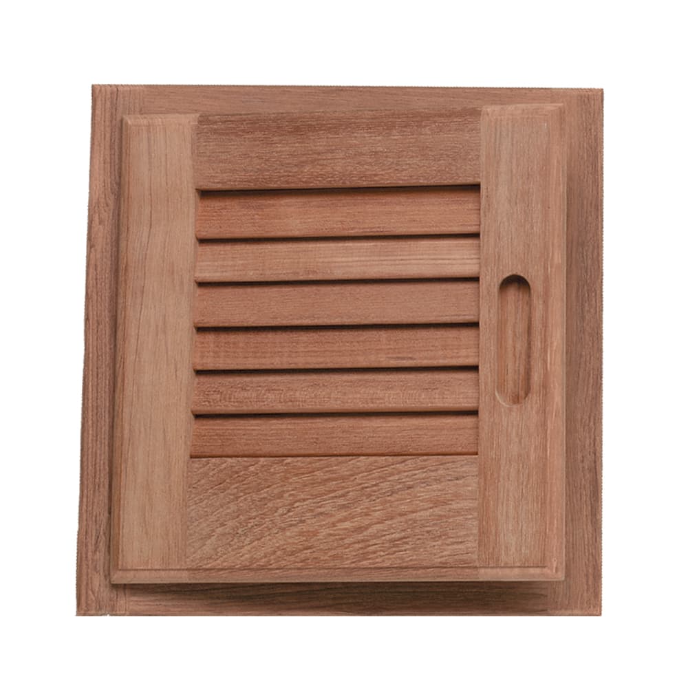Whitecap Teak Louvered Door & Frame 60721 Left Hand 12x12 In