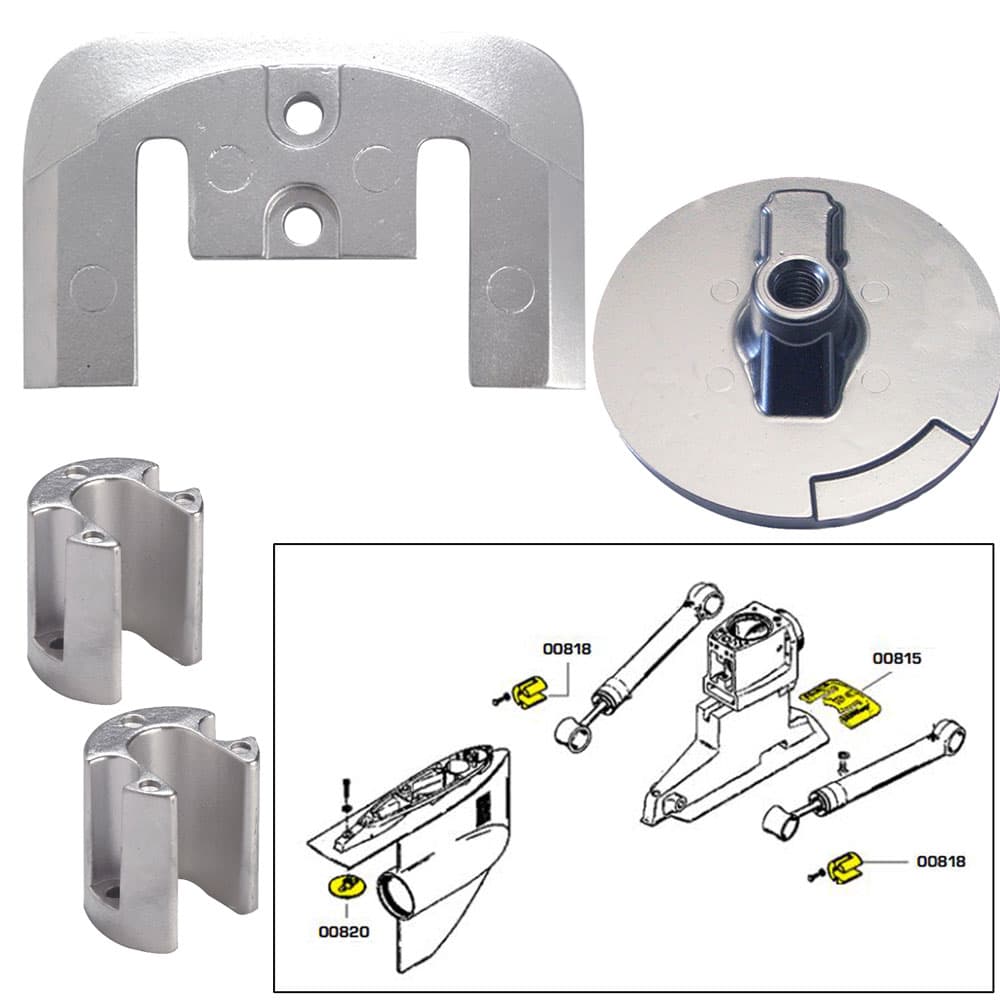 Tecnoseal Anode Kit w/Hardware Mercury Bravo 2-3 20804AL Aluminum