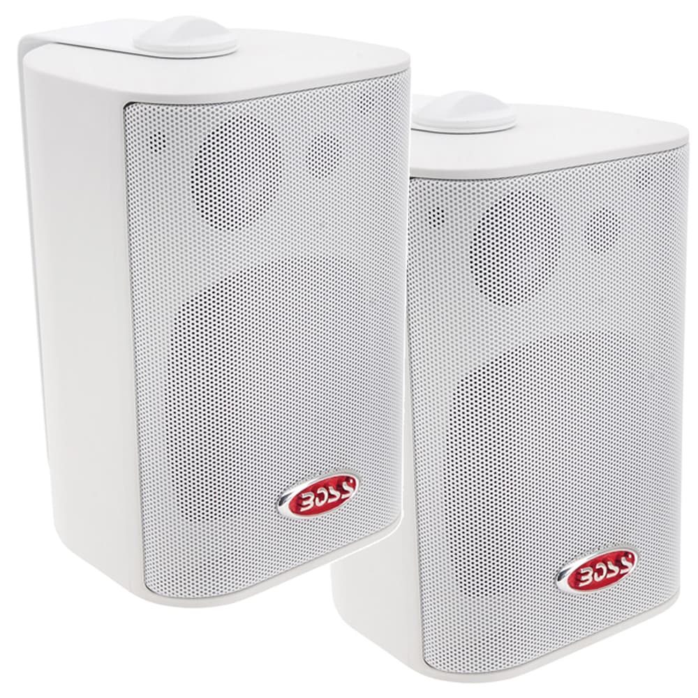 Boss Audio 4 Inch 3-Way White Marine Box Speakers MR4.3W 200W