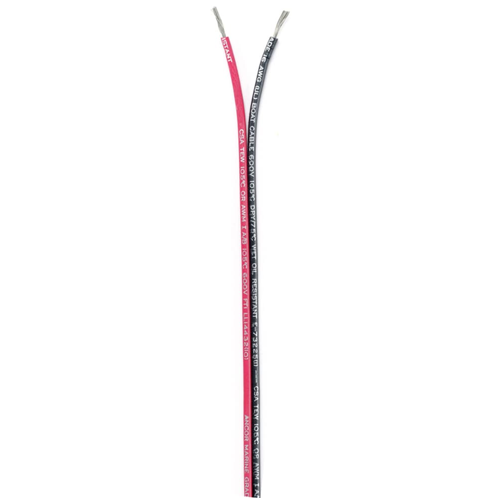 Ancor Ribbon Bonded Cable 16/2 AWG Red/Black Flat 153125 250 ft