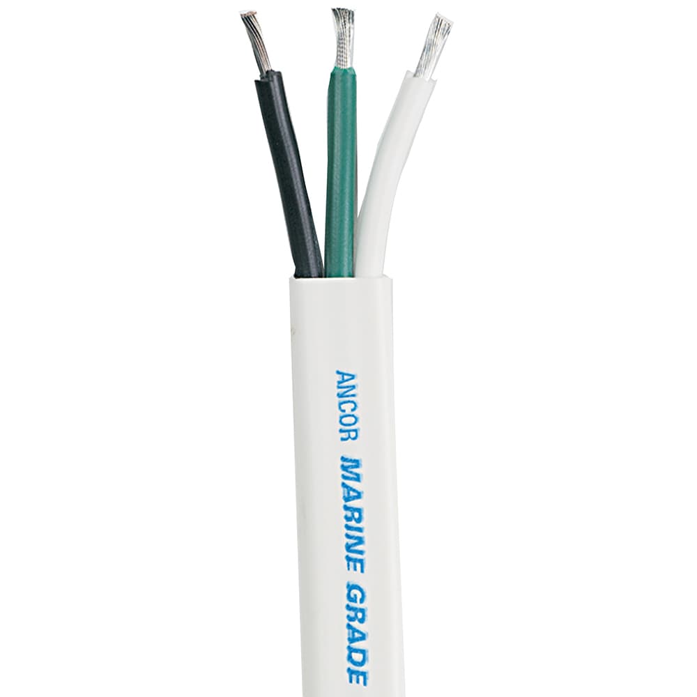 Ancor Flat Triplex Marine Boat Cable 131710 16/3 AWG 100 ft White