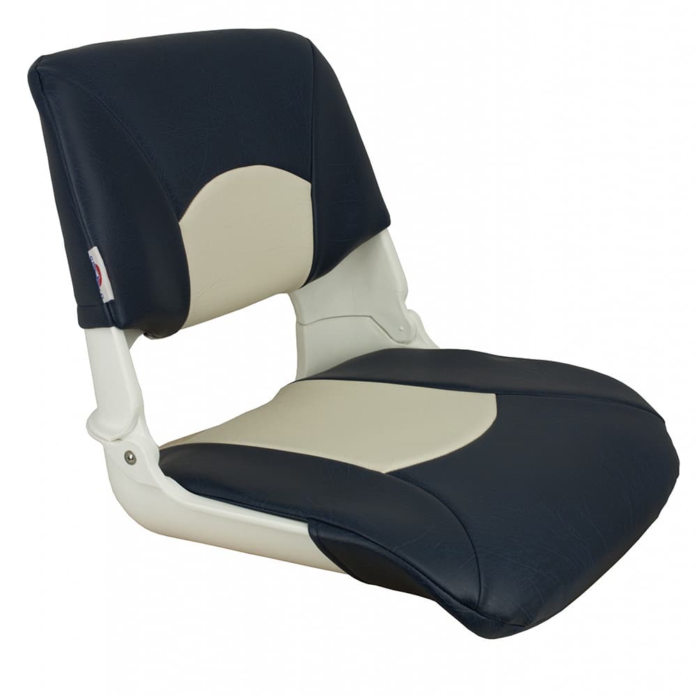 Springfield Marine Skipper Standard Fold Down Boat Seat 1061016 White/Blue